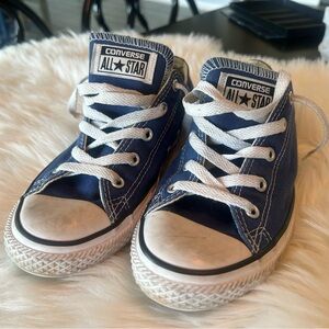 Converse Kids Navy Blue High-Top Sneakers with White Laces